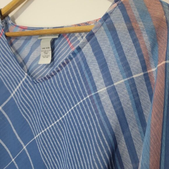 Catherines One Size Multicolor Kaftan Kimono Southwestern Boho Lightweight Geo - Picture 2 of 9